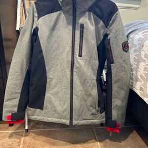 Stylish Women's Ski Jacket in Gray and Black